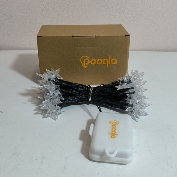 Pooqla Christmas Star String Lights Battery Operated for Xmas Tree Decor(Warm White)