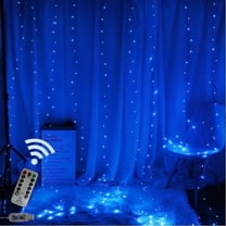 Pooqla Window Curtain Light, 9.8ft 300 LED Waterproof Fairy String Lights with 8 Modes, USB Powered for Indoor Outdoor Garden Patio Decor,Blue