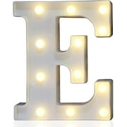 Pooqla LED Marquee Letter Lights Sign, Light Up Alphabet Letter for Home Party Wedding Decoration E