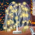 thumbnail image 1 of Pooqla Lighted Willow Tree，22" Warm White Fiber Optic Weeping Willow Lighted Tree with Remote, Light Up Tabletop Tree for Chritmas Birthday Wedding Party Decoration, 1 of 6