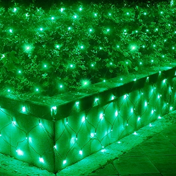 Pooqla Net Lights, 300LED 14.8x4.9ft Christmas Outdoor Mesh Lights 8 Modes Green Wire, Connectable Waterproof Decorative Light for Bushes Tree Garden ,Green