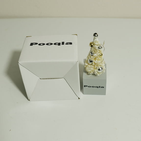 Pooqla Pre-lit Warm White Mini Christmas Tree with Base for Home Decor