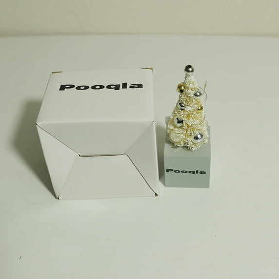 Pooqla Pre-lit Warm White Mini Christmas Tree with Base for Home Decor
