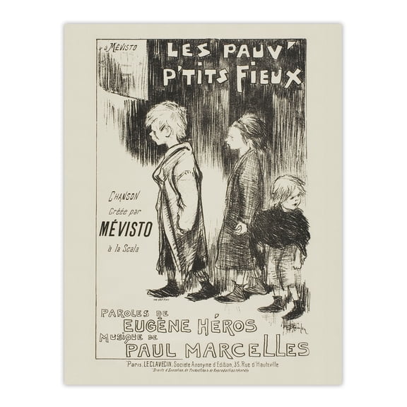 Poor Little Things Poster Sketch Steinlen Huge Wall Art Poster Print