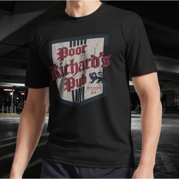 Poor Richards Pub Active Logo T-Shirt Funny Size Mode American T-shirt