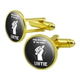 thumbnail image 1 of Poor Spellers of the World Untie Unite Funny Humor Round Cufflink Set Gold Color, 1 of 6