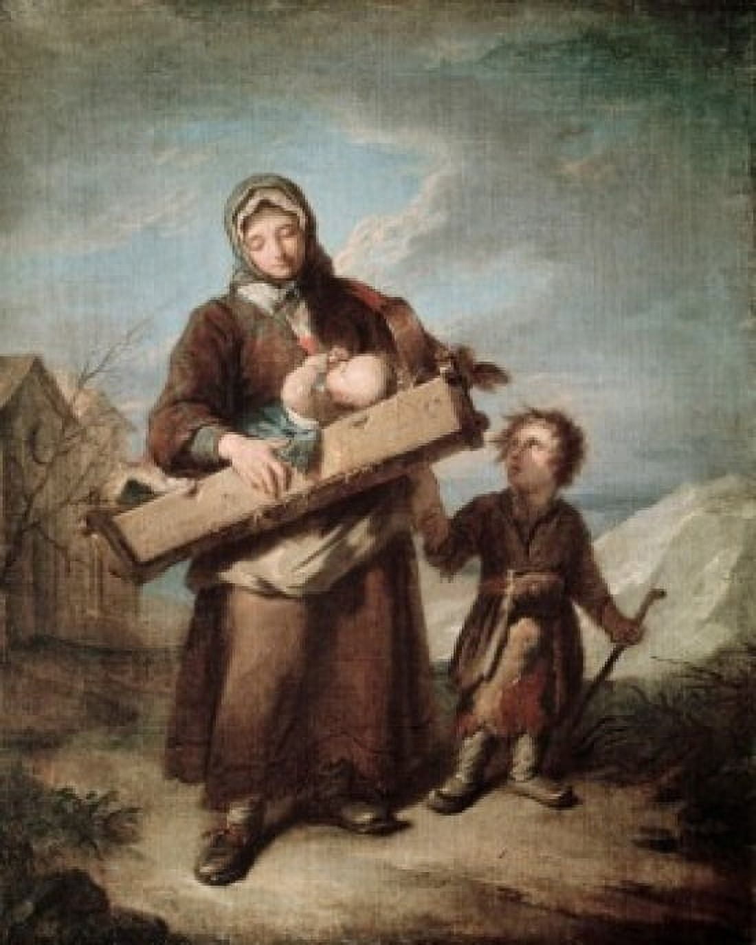 The Poor Woman with her Children  Jacques Dumont (1701-1781French) Oil on Canvas   Pushkin Museum of Fine Arts Russia Canvas Art - Jacques Dumont (24 x 36)