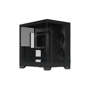 Pop 2 Vision Panoramic Glass Black E-ATX Dual-Chamber PC Gaming Case with Front and Side TG Panels Mid Tower PC Case