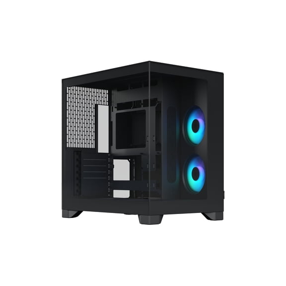 Pop 2 Vision Panoramic Glass Black RGB E-ATX Dual-Chamber PC Gaming Case with Front and Side TG Panels Mid Tower PC Case