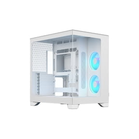 Pop 2 Vision Panoramic Glass White RGB E-ATX Dual-Chamber PC Gaming Case with Front and Side TG Panels Mid Tower PC Case