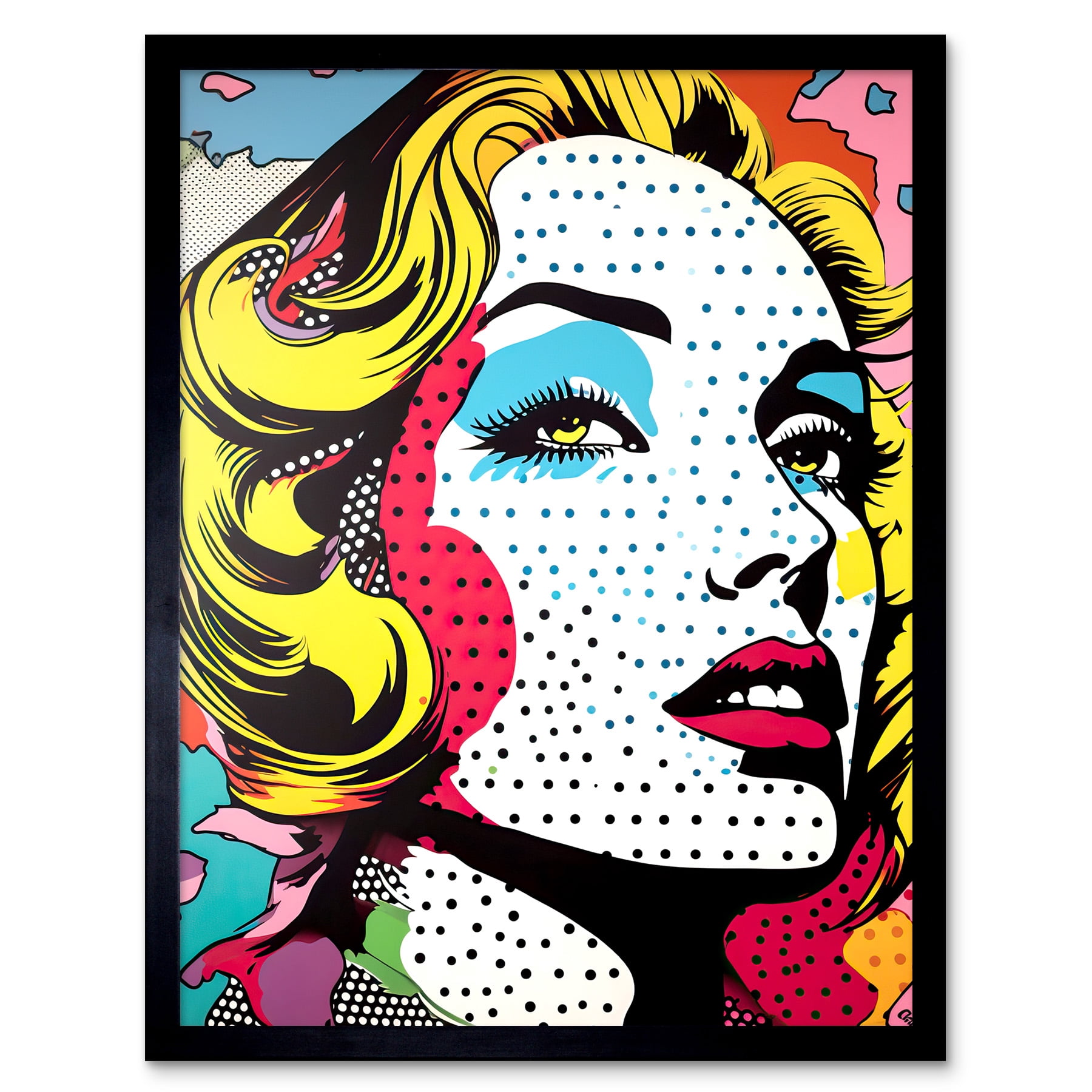 Pop-Art-Blonde-Woman-Face-