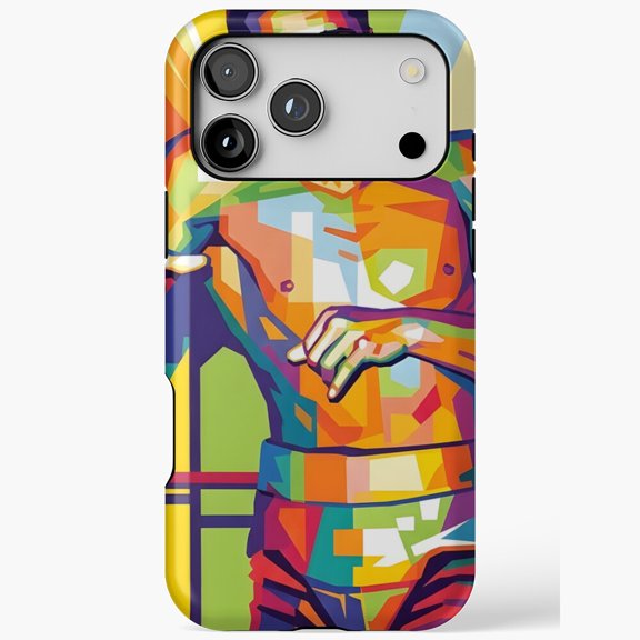 Pop Art Boxer for iPhone Case 11 to 17 Pro Max - Vibrant Geometric Athlete Design
