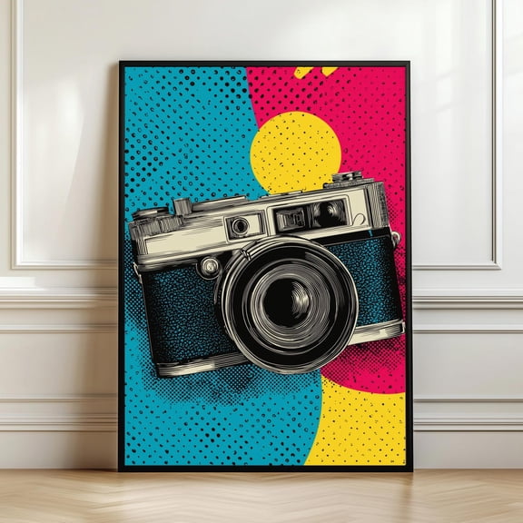 Pop Art Camera Wall Decor Vintage Camera Retro Photography Print Colorful Pop Art Decor Photographer Gift