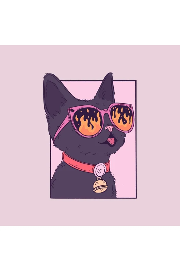 Pop Art Cat Watching the World Burn Jess A Creates
