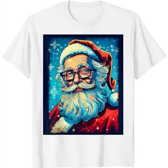 Pop Art Christmas Festive Santa Design Christmas Santa Claus white T-Shirt