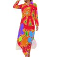 thumbnail image 1 of Pop Art Colorful Peace and Love Flower Power Art Long Sleeved Shirt Dress women's fashion dresses Dresses Casual dresses, 1 of 6