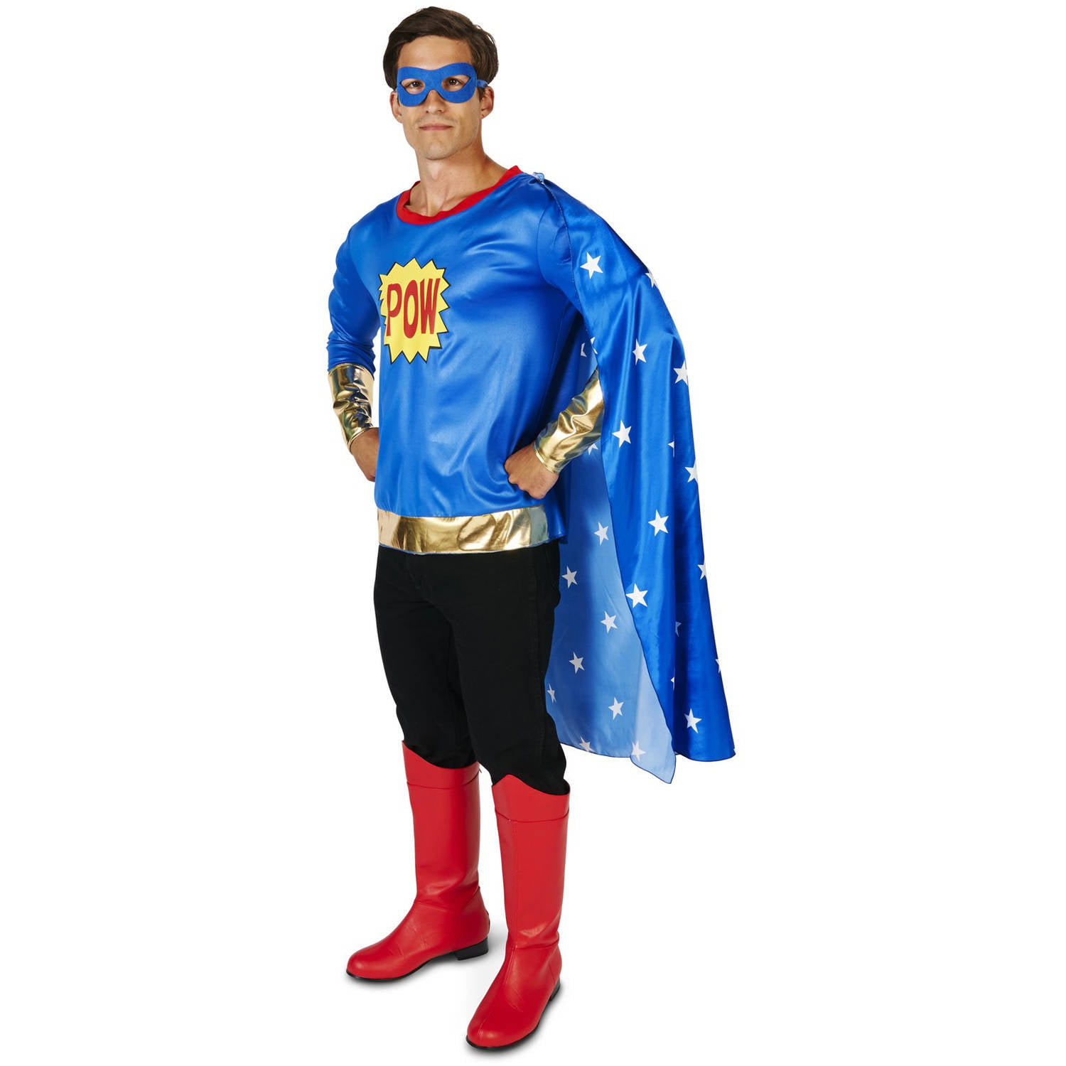 Amazon.com: Kid's Classic Superman Costume, Red & Blue Superhero Suit & Red  Cape for Movie Hero Comic Cosplay & Halloween Large : Clothing, Shoes &  Jewelry