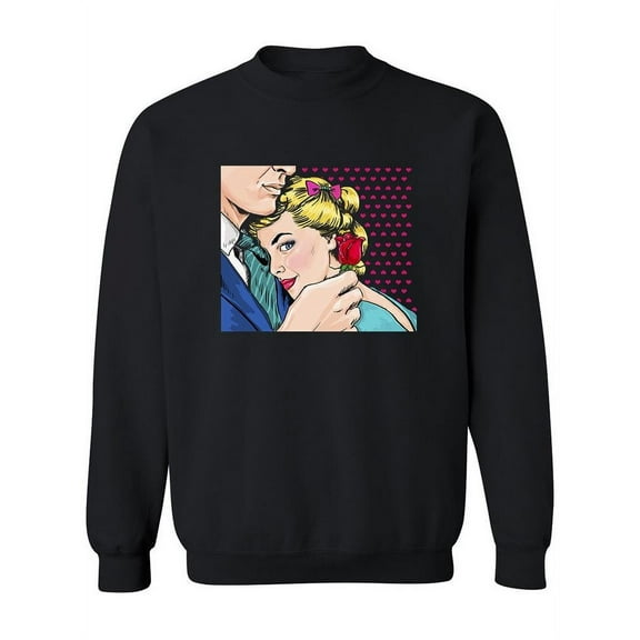 Pop Art Couple In Love Sweatshirt Women -Image by Shutterstock, Female Large