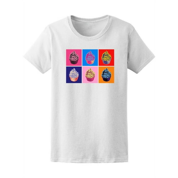 Pop Art Cupcake T-Shirt Women -Image by Shutterstock, Female Small