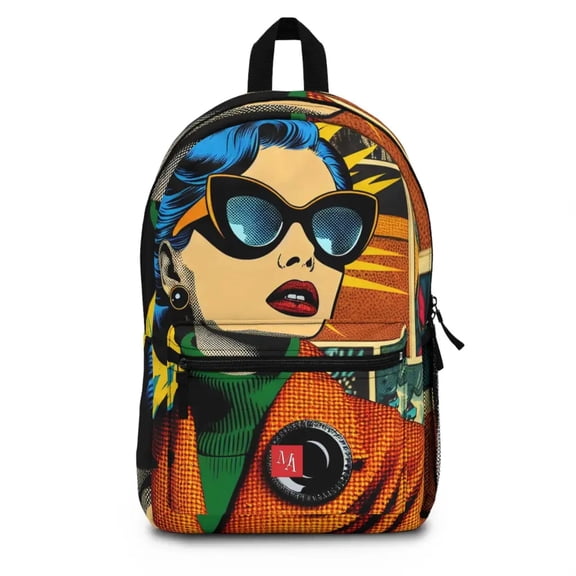 Pop Art Diva Amidst Comic Backdrop - Backpack