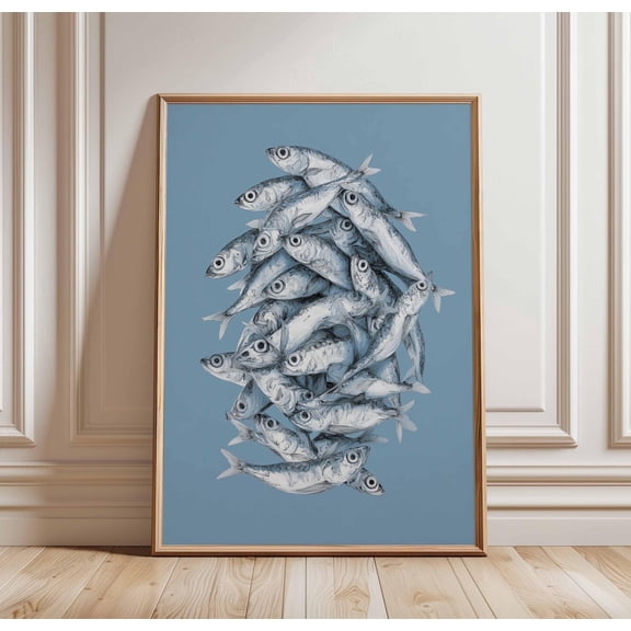 Pop Art Fish Colorful Ocean Funky Vibrant Retro Sea Life Decor, Unframed Poster