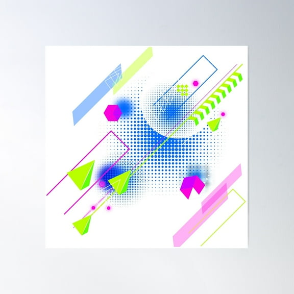 Pop Art Funky Pattern Poster Wall Art, Modern Wall Decor For Living Room Bedroom, 24x24 UNFRAMED