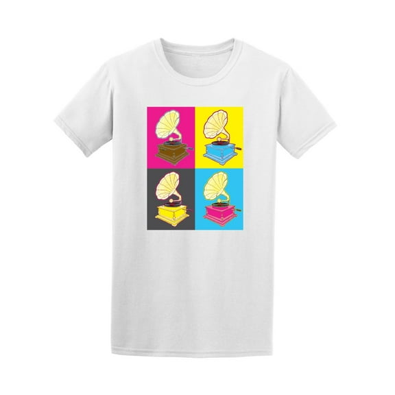 Pop Art Gramophone Music Tee Men's -Image by Shutterstock
