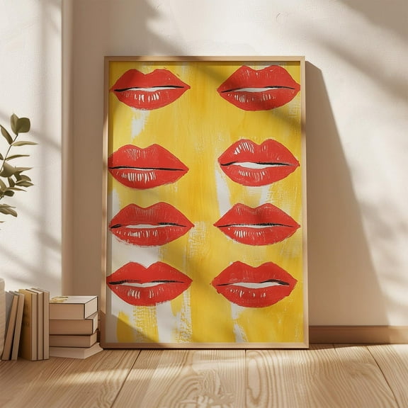 Pop Art Lips Print - Bold Red Lip Modern Abstract Art, Vibrant Room Decor, Wall Art, Modern Wall Decor, 24x36 UNFRAMED