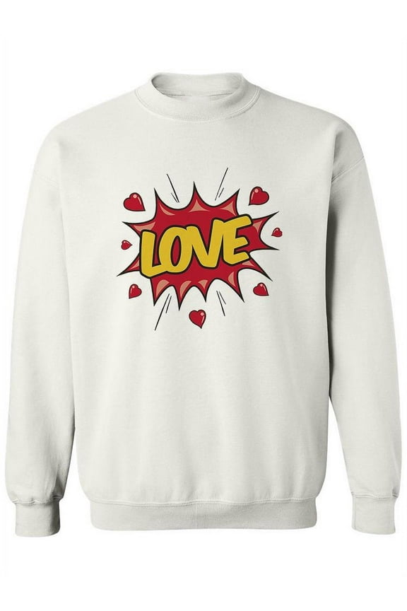 Pop Art Love Bubble Sweatshirt Women -Image by Shutterstock, Female 3X-Large