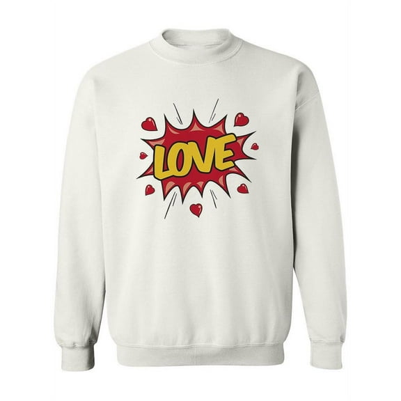 Pop Art Love Bubble Sweatshirt Women -Image by Shutterstock, Female Large