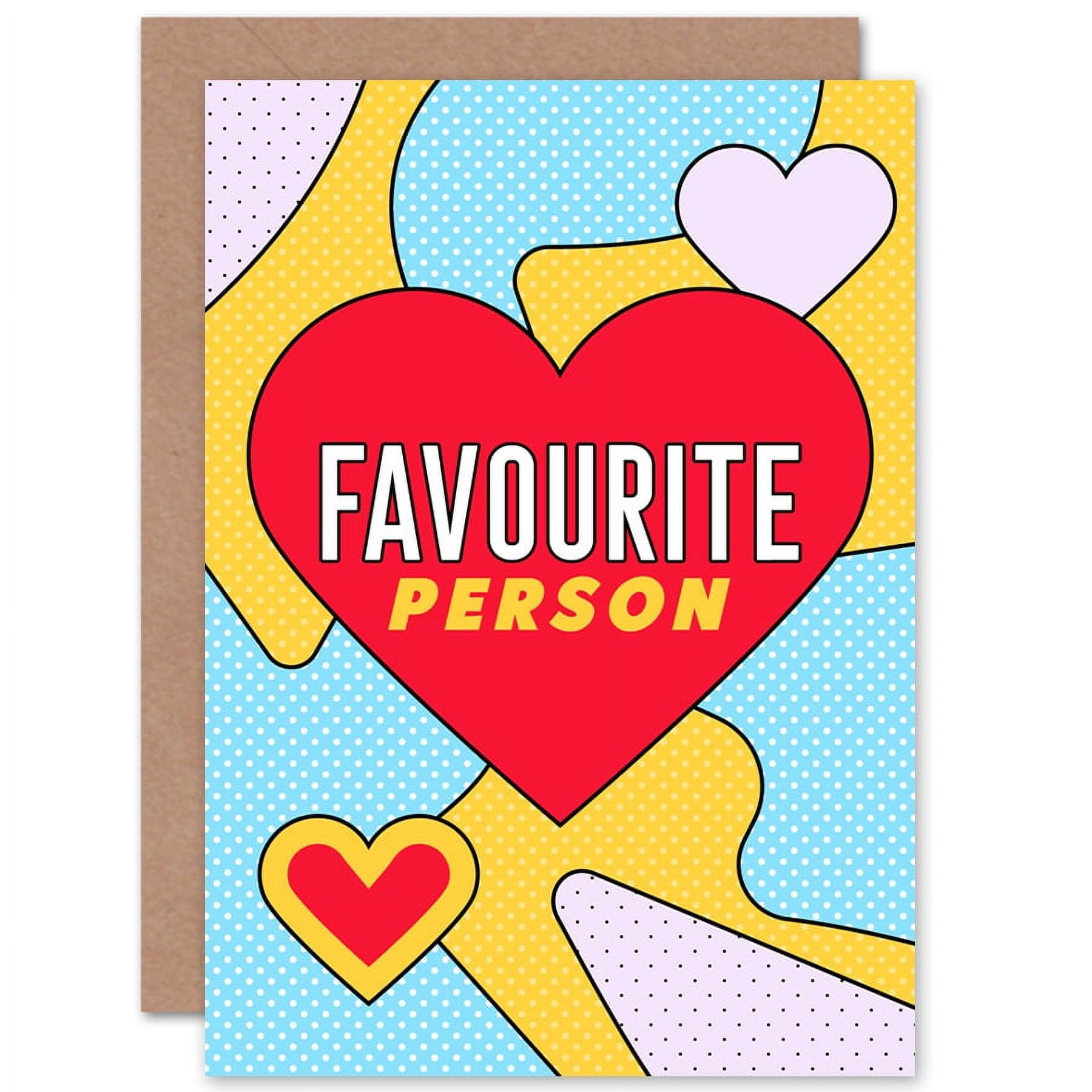 Pop Art Love Favourite Person Heart Greetings Card Plus Envelope Blank ...