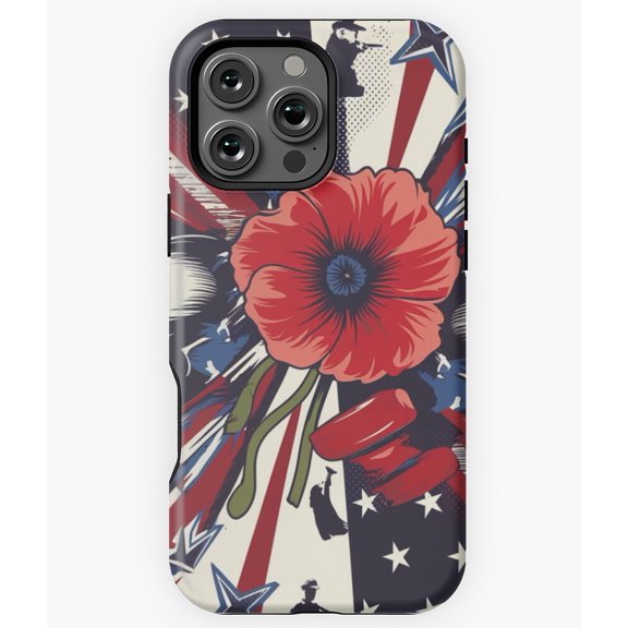 Pop Art Memorial Day Tribute Gift Phone Case for iPhone 16 15 14 13 12 11 Pro Max