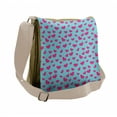thumbnail image 1 of Pop Art Messenger Bag, Pink Heart on Polka Dots, Unisex Cross-body, by Ambesonne, 1 of 2