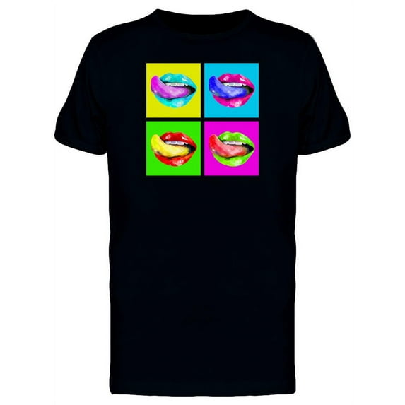 Pop Art Of Lips & Tongue T-Shirt Men -Image by Shutterstock, Male 4X-Large