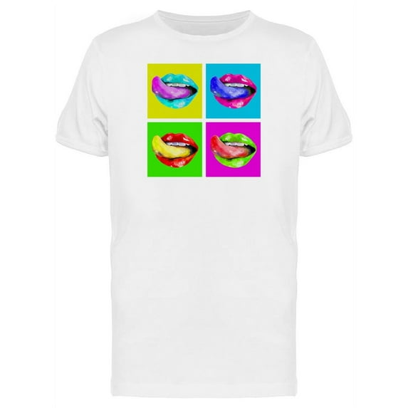 Pop Art Of Lips & Tongue T-Shirt Men -Image by Shutterstock, Male 4X-Large