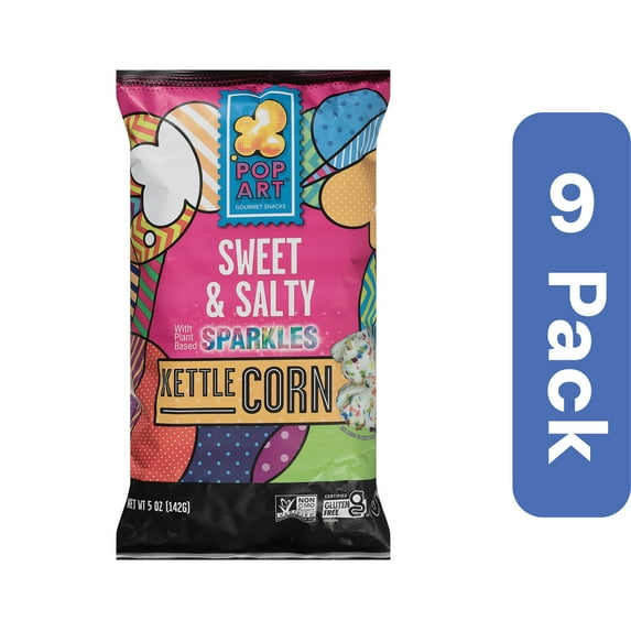Pop Art Popcorn Kettle Sweet Salty Sprinkles 5 oz (Pack Of 9)