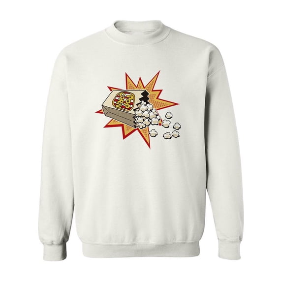 Pop Art Popcorn Sweatshirt Men -Image by Shutterstock, Male Small