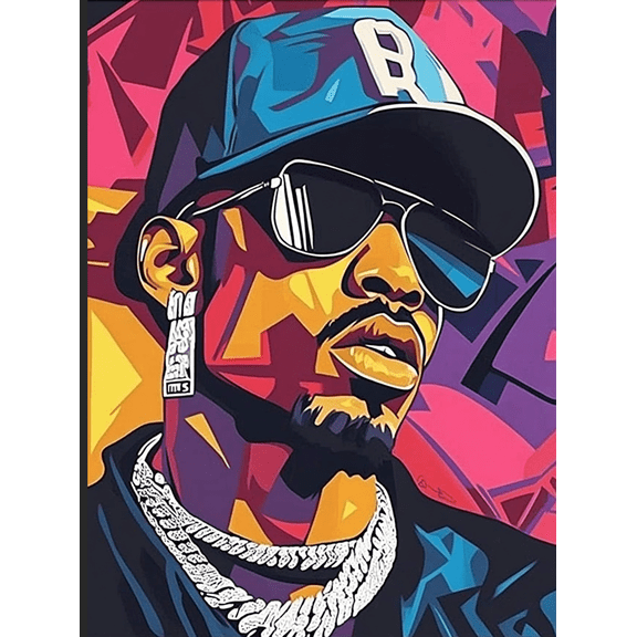Pop Art Rapper Decorative Painting/Canvas ArtPerfect for Living Room Bedroom Office Music Studio or Home Theater Wall Artand More Adds a touch of urban edge to any space.