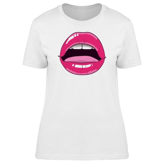 Pop Art Retro Hot Pink Lips T-Shirt Women -Image by Shutterstock, Female 3X-Large