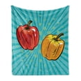 thumbnail image 1 of Pop Art Soft Flannel Fleece Throw Blanket, Vegetables in Comics Strip Style Eco Cooking Vegetarian Diet Food, Cozy Plush for Indoor and Outdoor Use, 50" x 70", Turquoise and Multicolor, by Ambesonne, 1 of 5