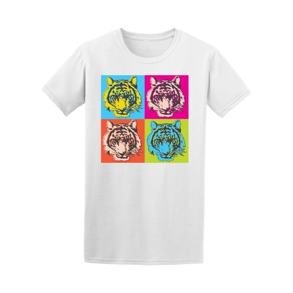 Pop Art Style Colorful Tiger Tee Men's -Image by Shutterstock