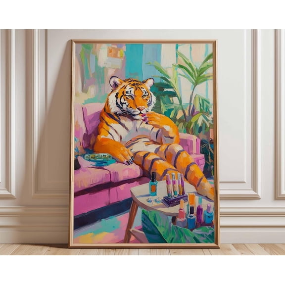 Pop Art Tiger Wall Art Print, Unframed Paper Poster 8x10in