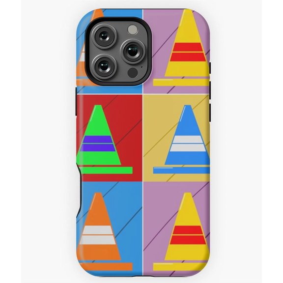 Pop Art Traffic Cone Pattern M0011 Phone Case for iPhone 17 16 15 14 13 12 11 Pro Max