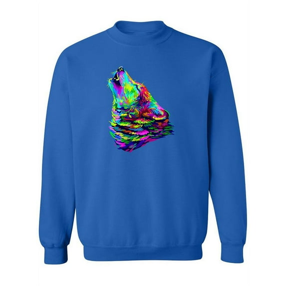 Pop Art Wolf Head Sweatshirt Women -Image by Shutterstock, Female Small