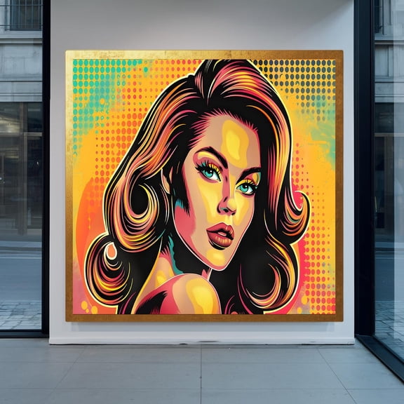 Pop Art Woman Print Retro 70s Style Portrait, Unframed Paper Poster 16x20in