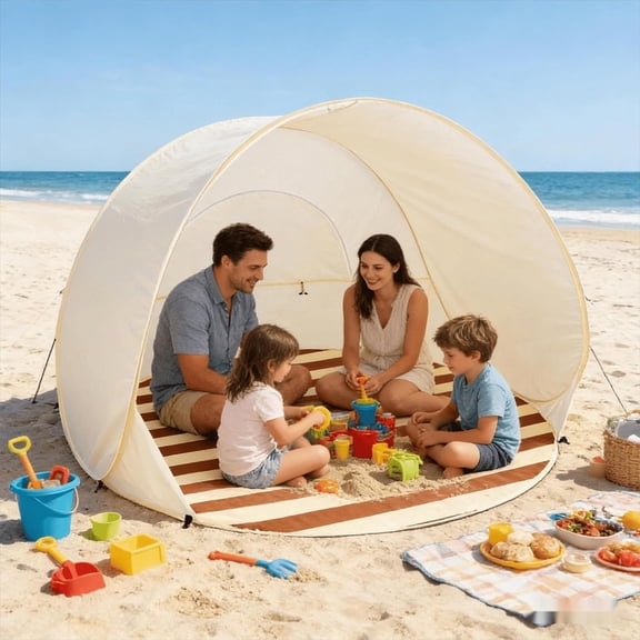 Pop up Beach Sun Shelter for 2-3 People 4.26x3.6 ft Beach Tent Beach Tent with 50+ UV Protection Portable Automatic Wind Protection Throw Tent for Family Camping Garden Beaches