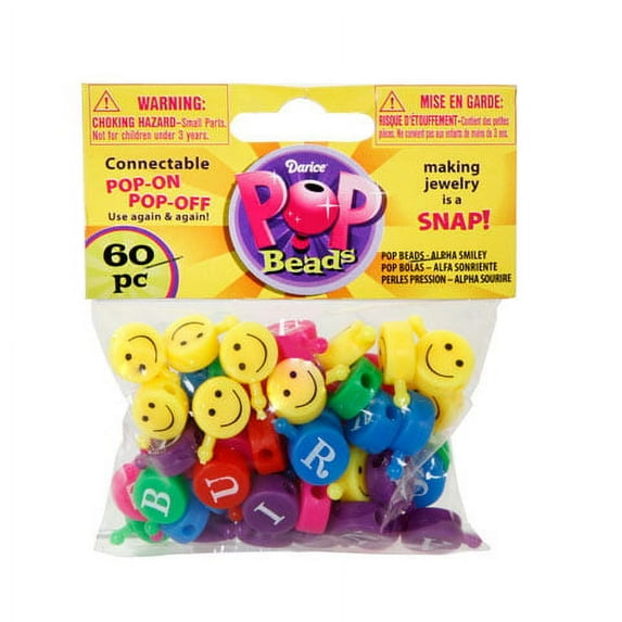 Pop Beads And Smiley Multi Color 60Pk