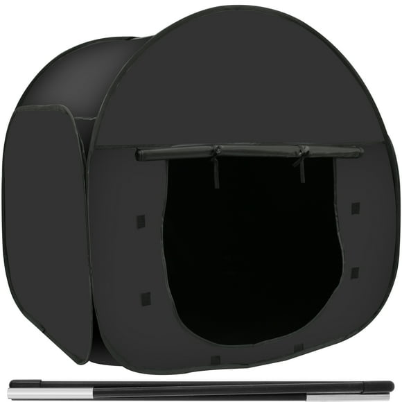 Pop up Blackout Calming Tent With 2 Windows Easy to Set Up Foldable Calm down Black Tent Comfortable Accommodate 1 to 2 People Calm Corner Tent for Kids