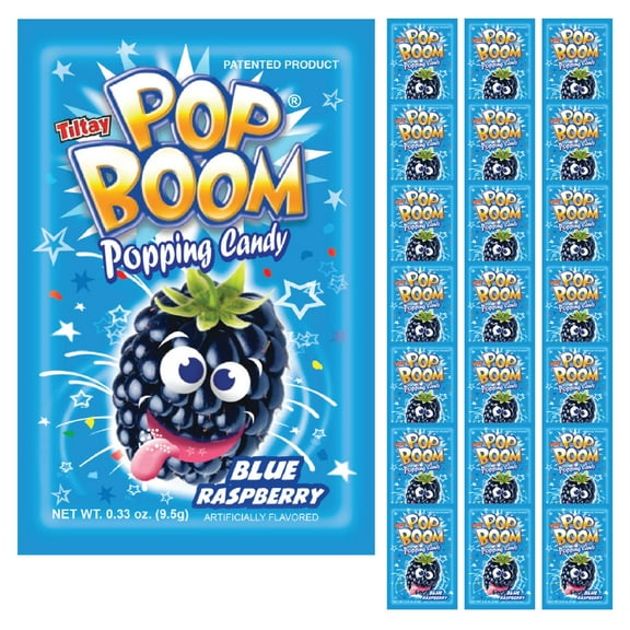 Pop Boom Blueraspberry Popping Candy, 24 Ct, 8.04 oz / OU Kosher & Dairy Free
