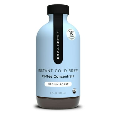 Pop & Bottle Instant Cold Brew Coffee Concentrate, Medium Roast, Shelf-Stable, 8 fl oz